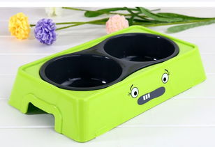 宠博士绿色方形双碗 为爱犬打造卫生便捷的饮食体验
